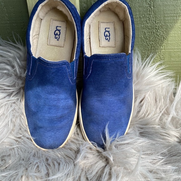 Ugg royal blue suede slip on flats - Picture 3 of 11